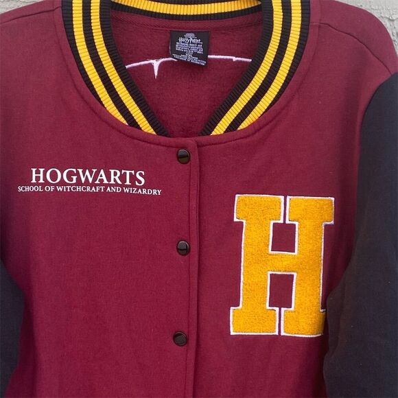 Harry Potter Hogwarts Varsity Jacket 2XL Unisex Multicolor Snap Closure - Picture 10 of 11